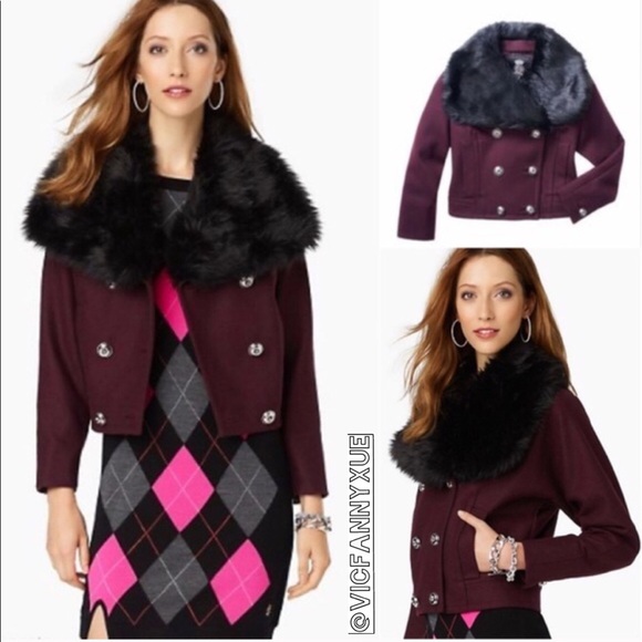 Juicy Couture burgundy wool jacket xs - Picture 3 of 8